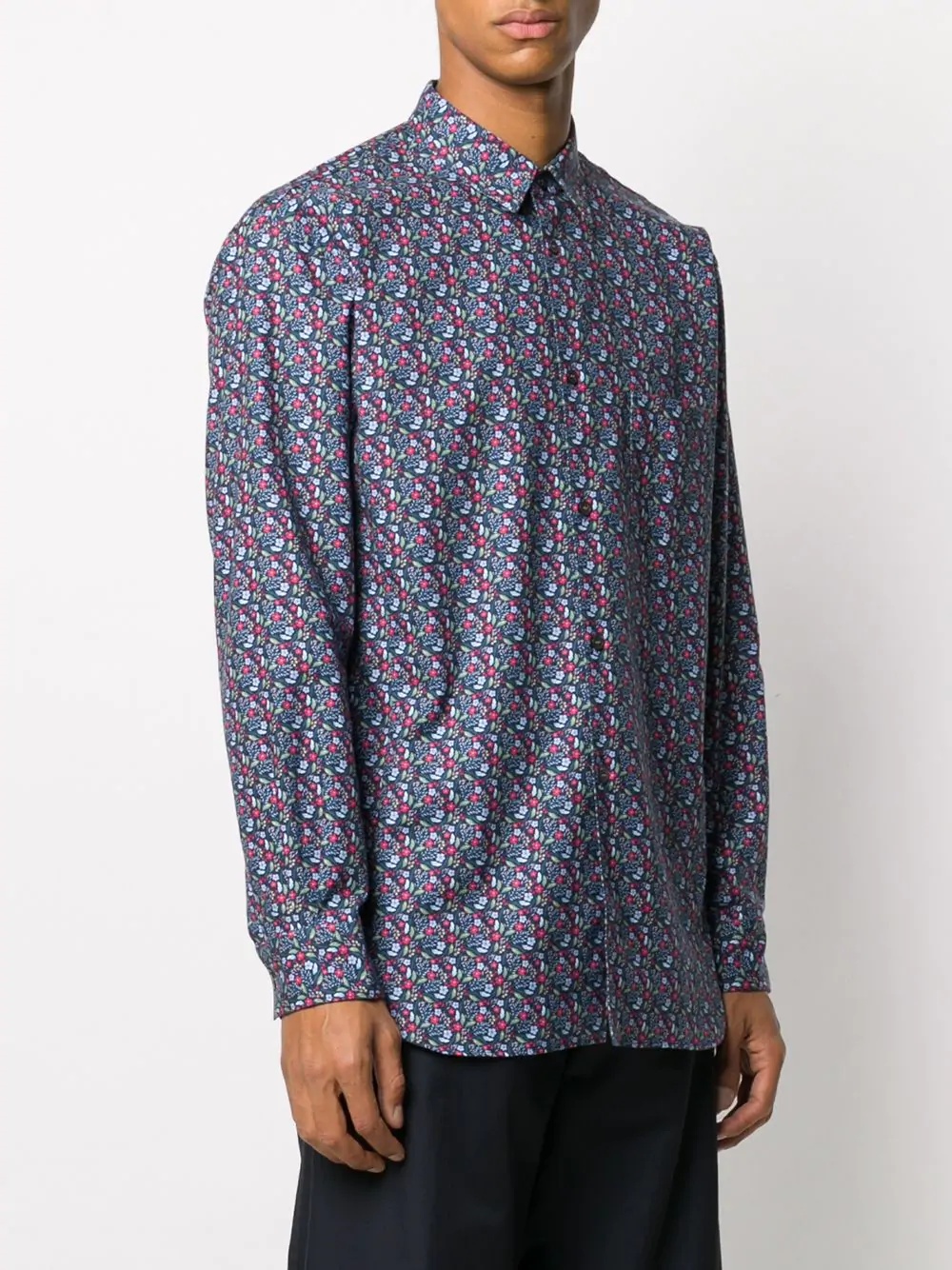 floral-print cotton shirt - 3