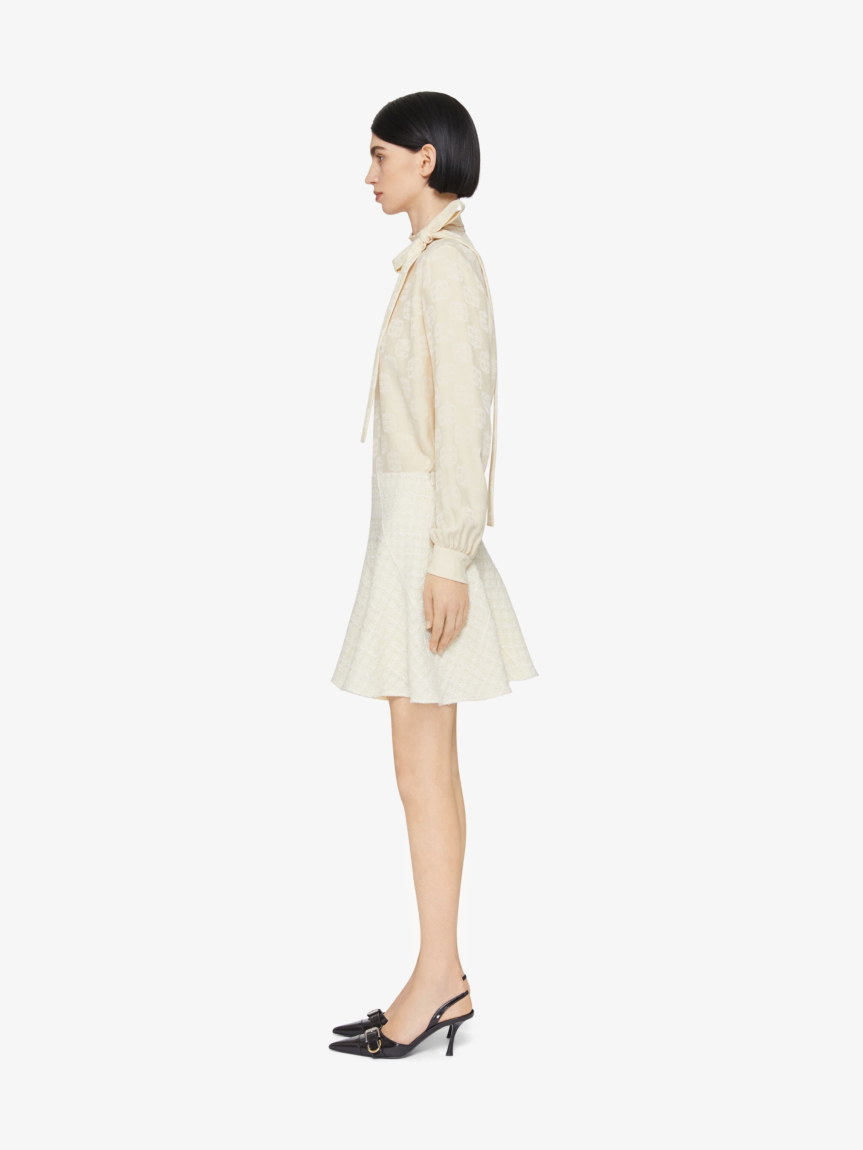 BLOUSE IN 4G LIQUID JACQUARD WITH LAVALLIÈRE - 3