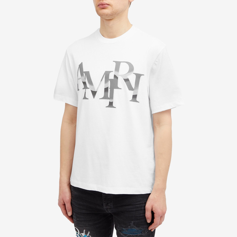AMIRI AMIRI Chrome Staggered Logo T-Shirt outlook