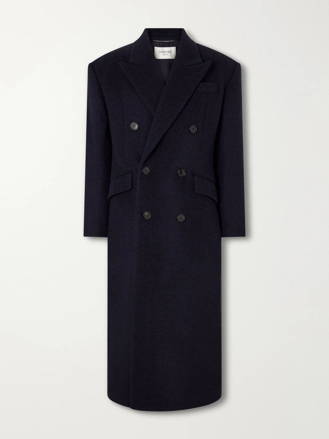 Double-Breasted Wool-Blend Coat - 1