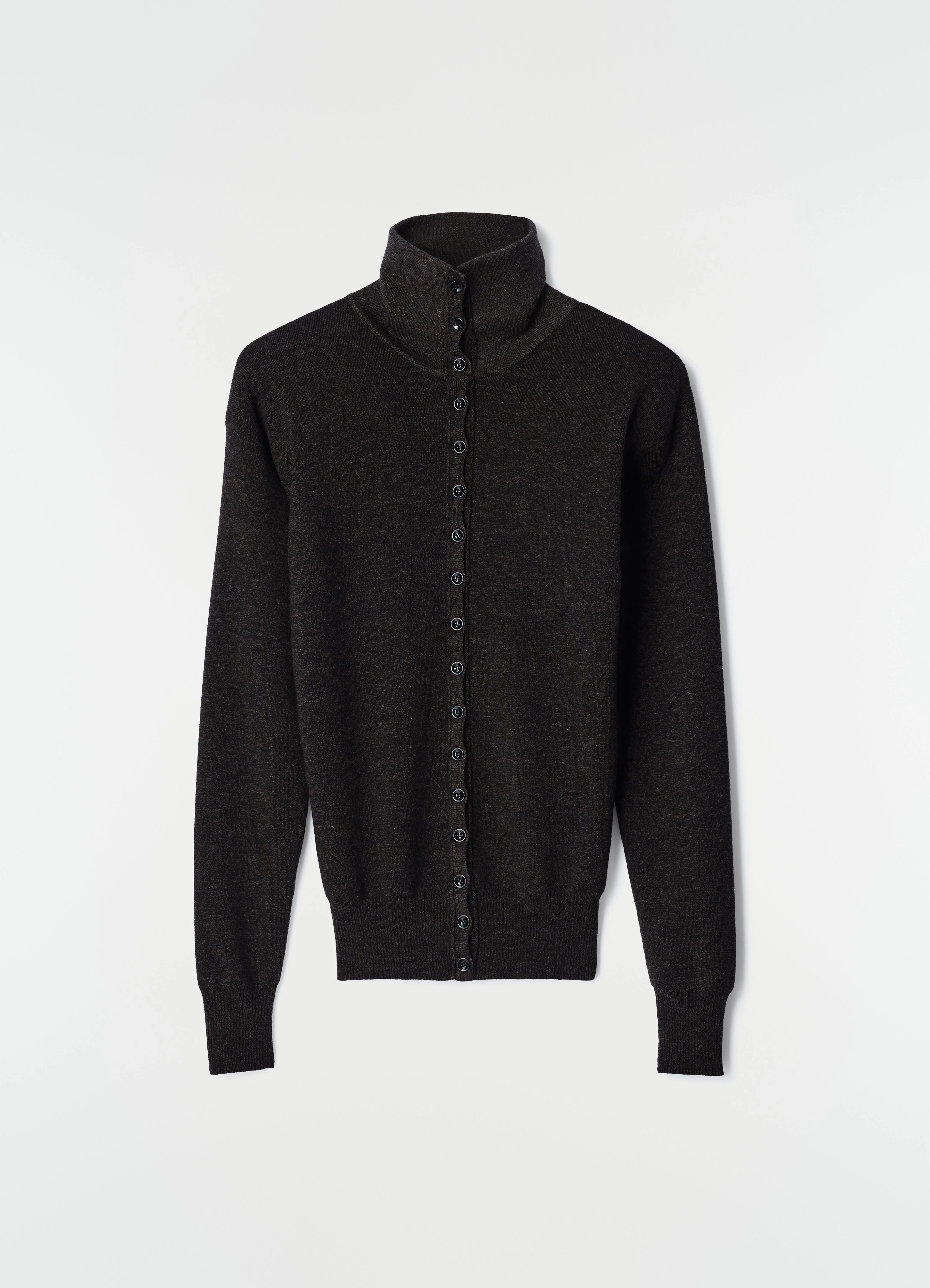 BUTTONED TOP IN FINE WOOL - 1