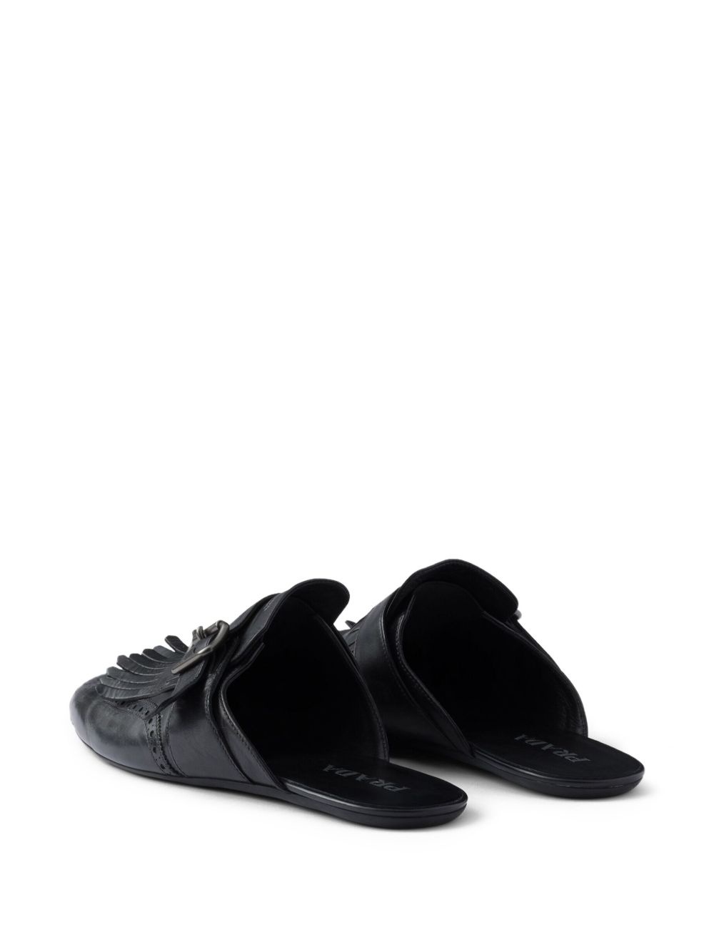 Shuffle fringed leather mules - 3