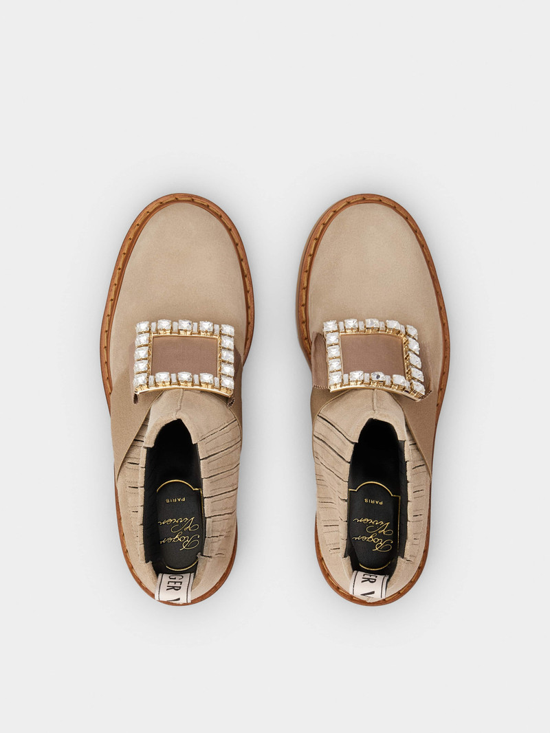 Viv' Rangers Strass Buckle Chelsea Booties in Suede 4