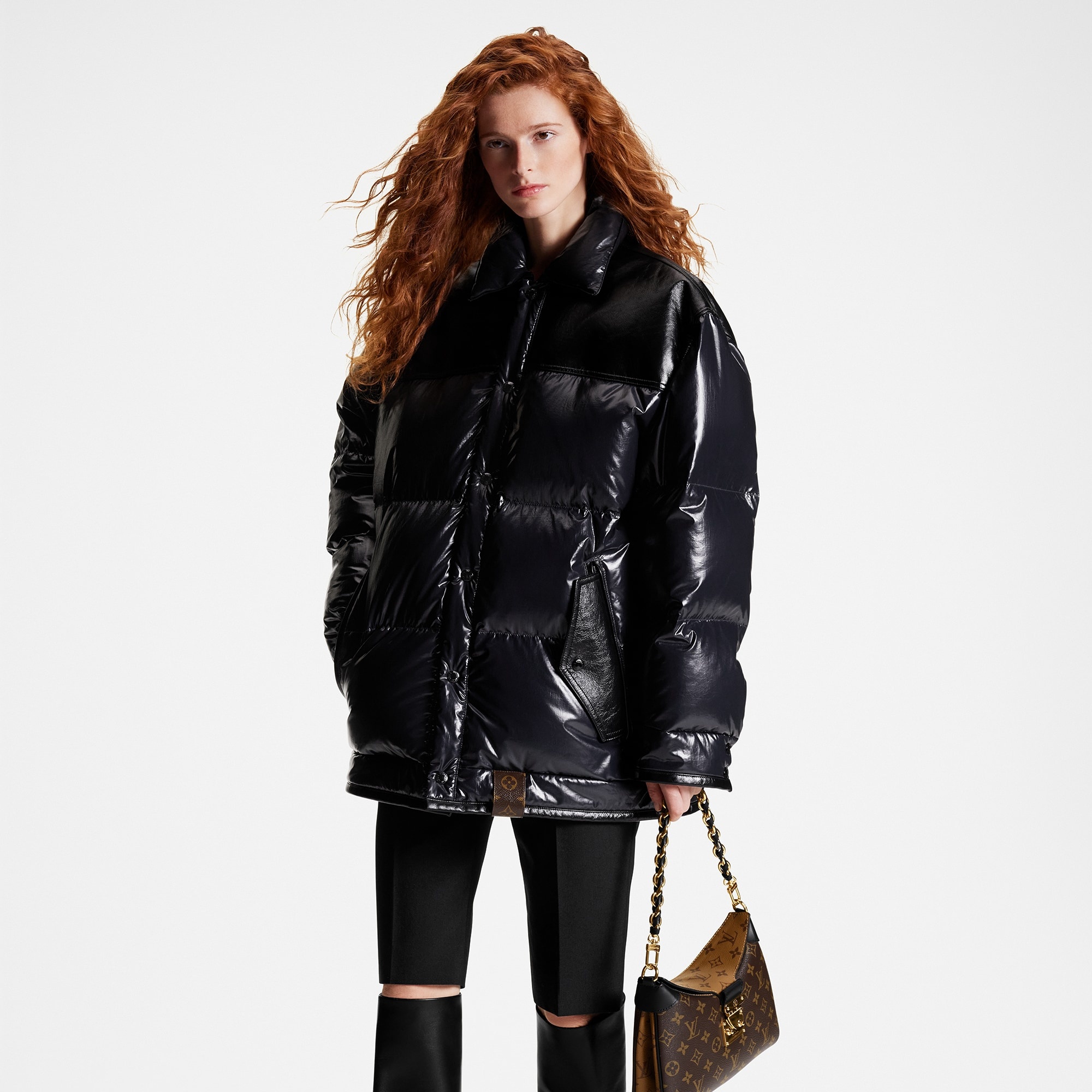 Leather Accent Puffer Jacket - 5