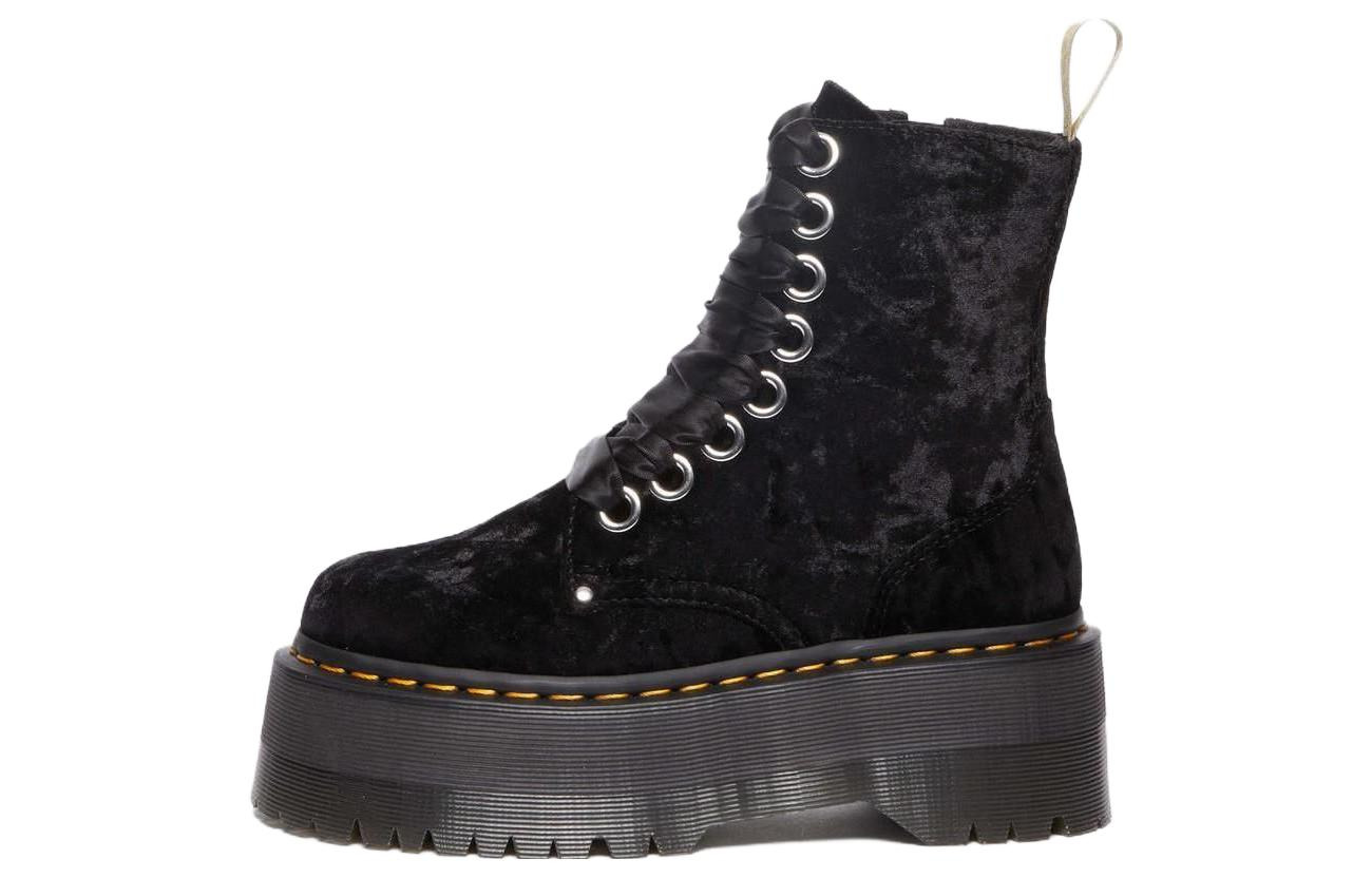 (WMNS) Dr.Martens Vegan Jadon Boot Max Crushed Velvet Platforms 'Black' 31030001 - 2