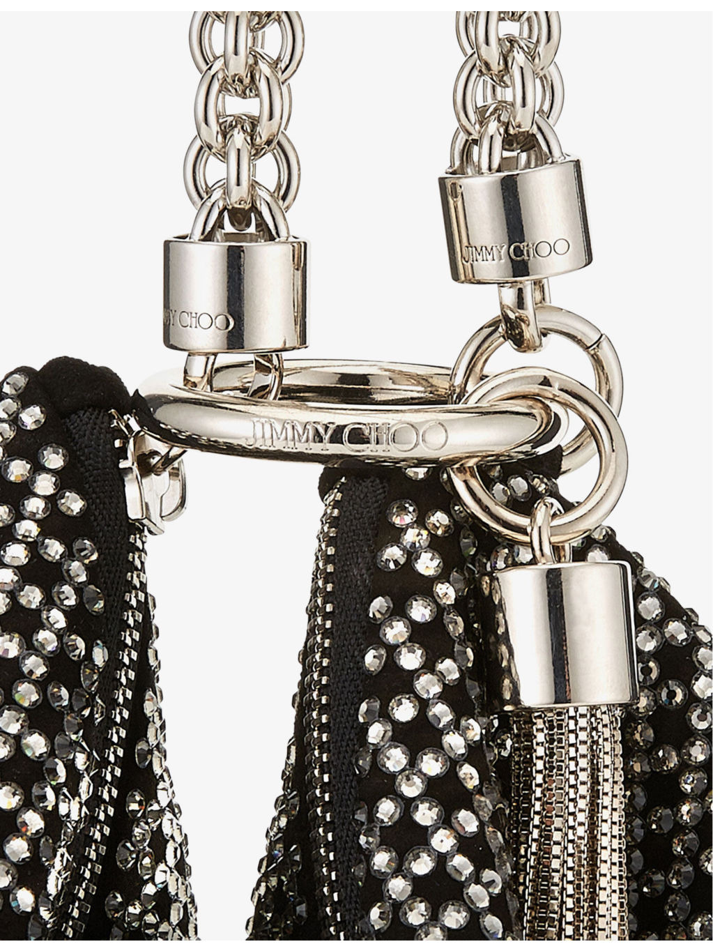 Callie crystal-embellished leather clutch bag - 6