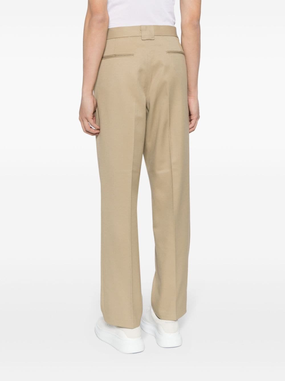 logo-embroidered mid-rise chinos - 4