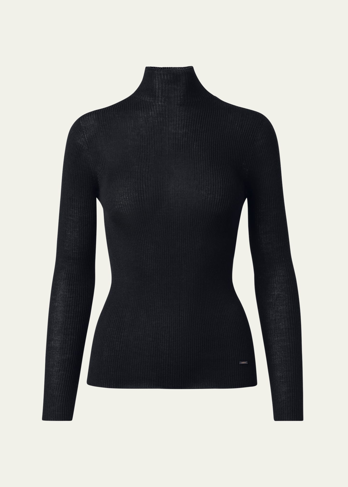 Cashmere-Silk Fine Ribbed Knit Pullover - 1
