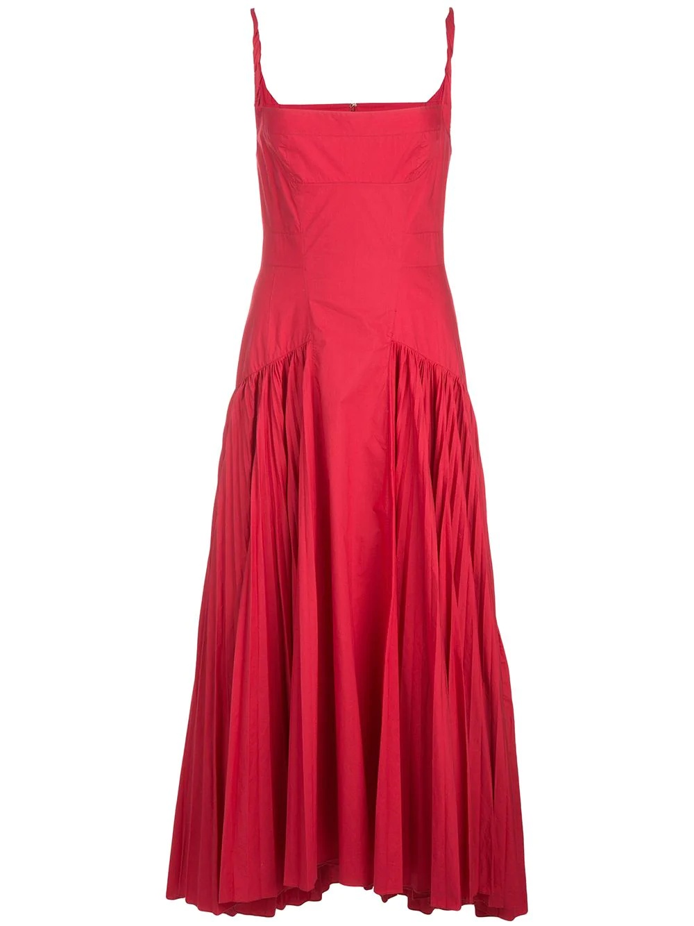 pleated poplin maxi dress - 1