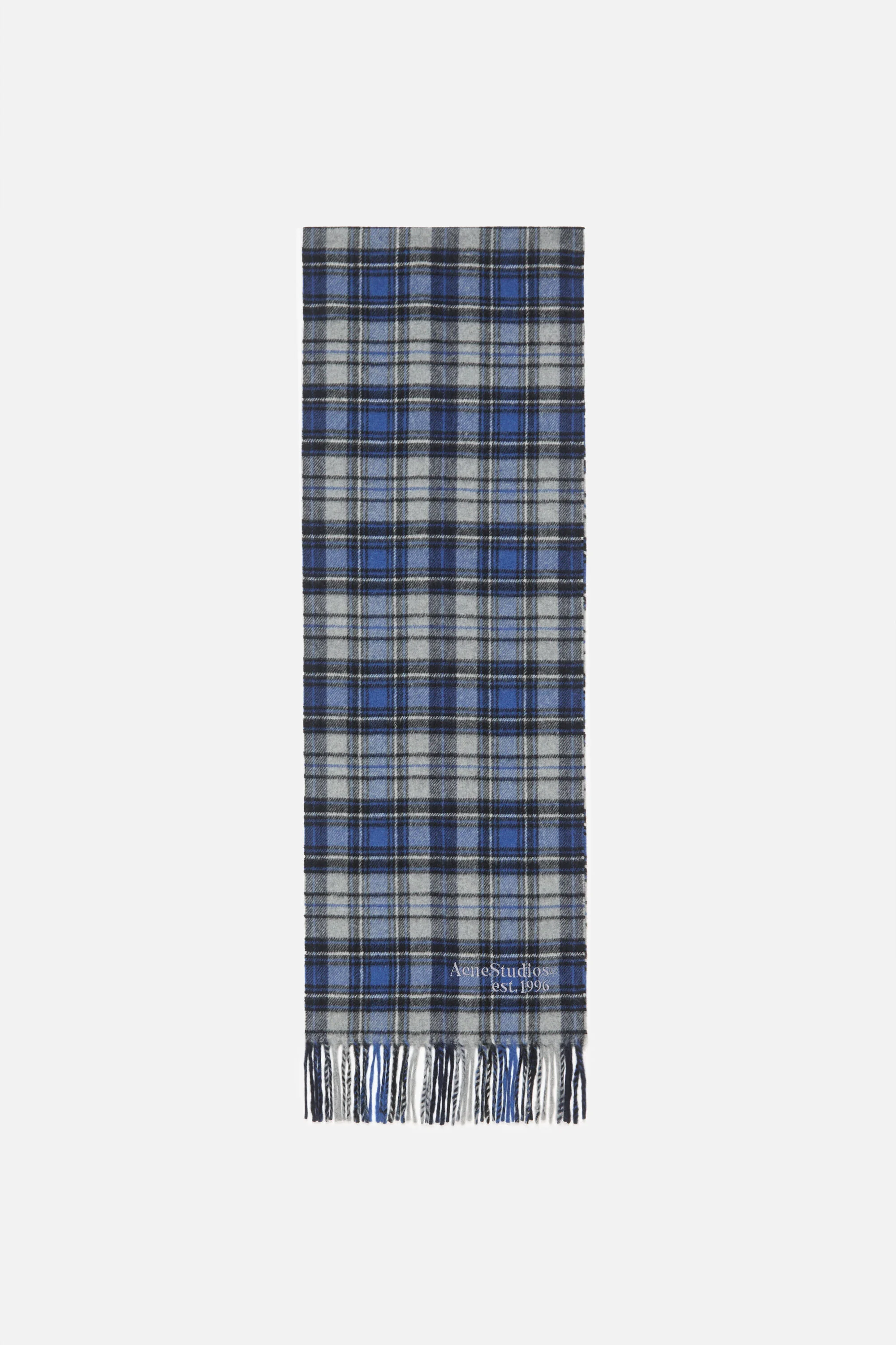 Cashmere scarf - Blue/grey - 1