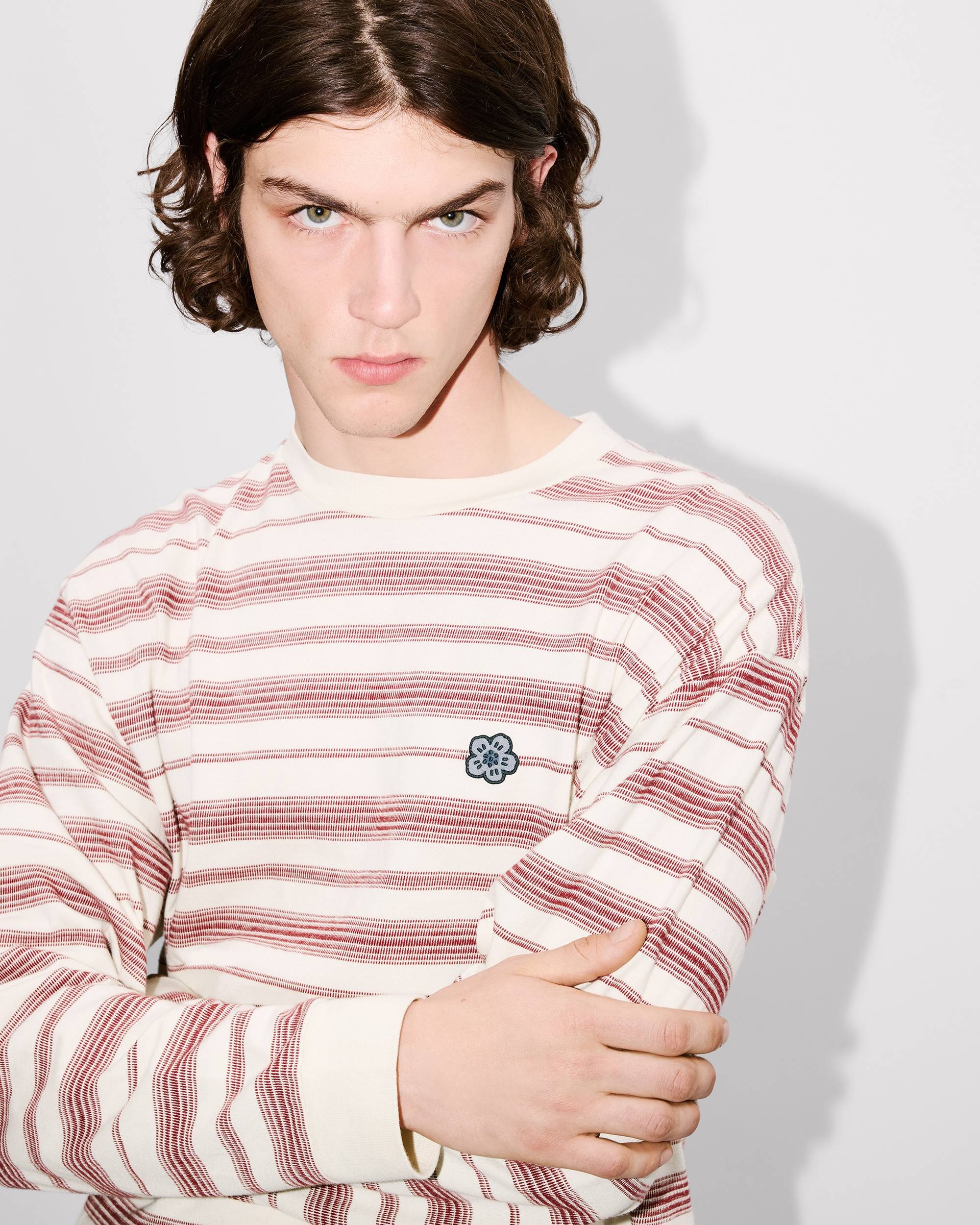 'Boke Flower' striped embroidered T-shirt in cotton - 6