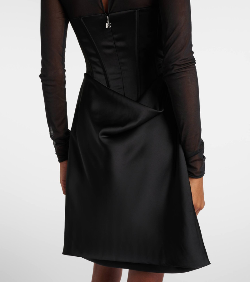 Mesh-trimmed satin corset dress 6