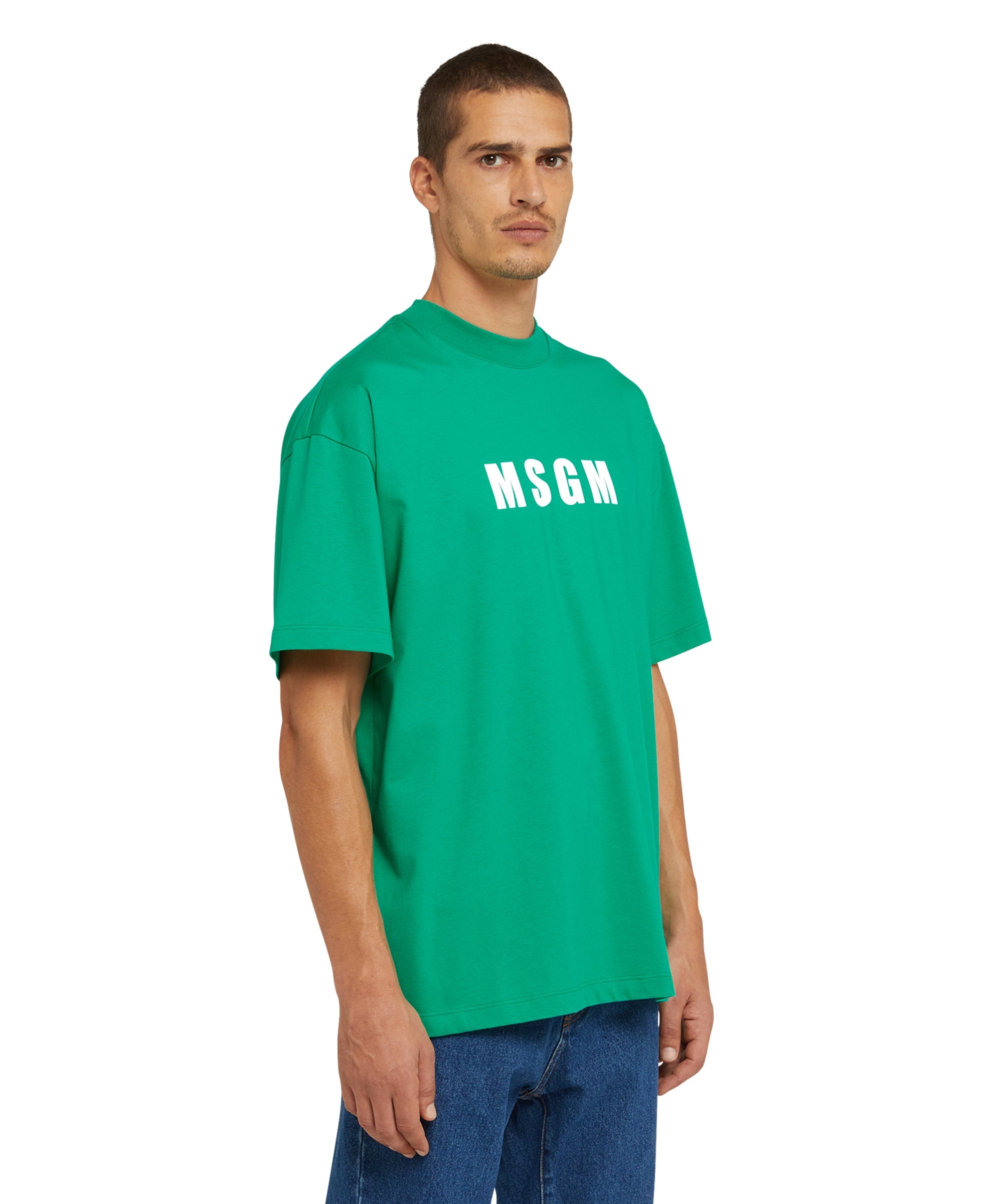Cotton crew neck cotton t-shirt with MSGM logo - 4