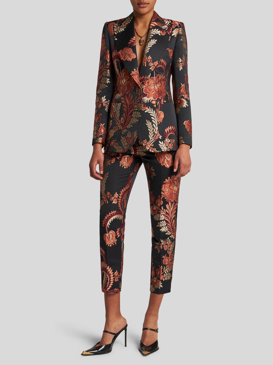 JACQUARD CIGARETTE TROUSERS - 4