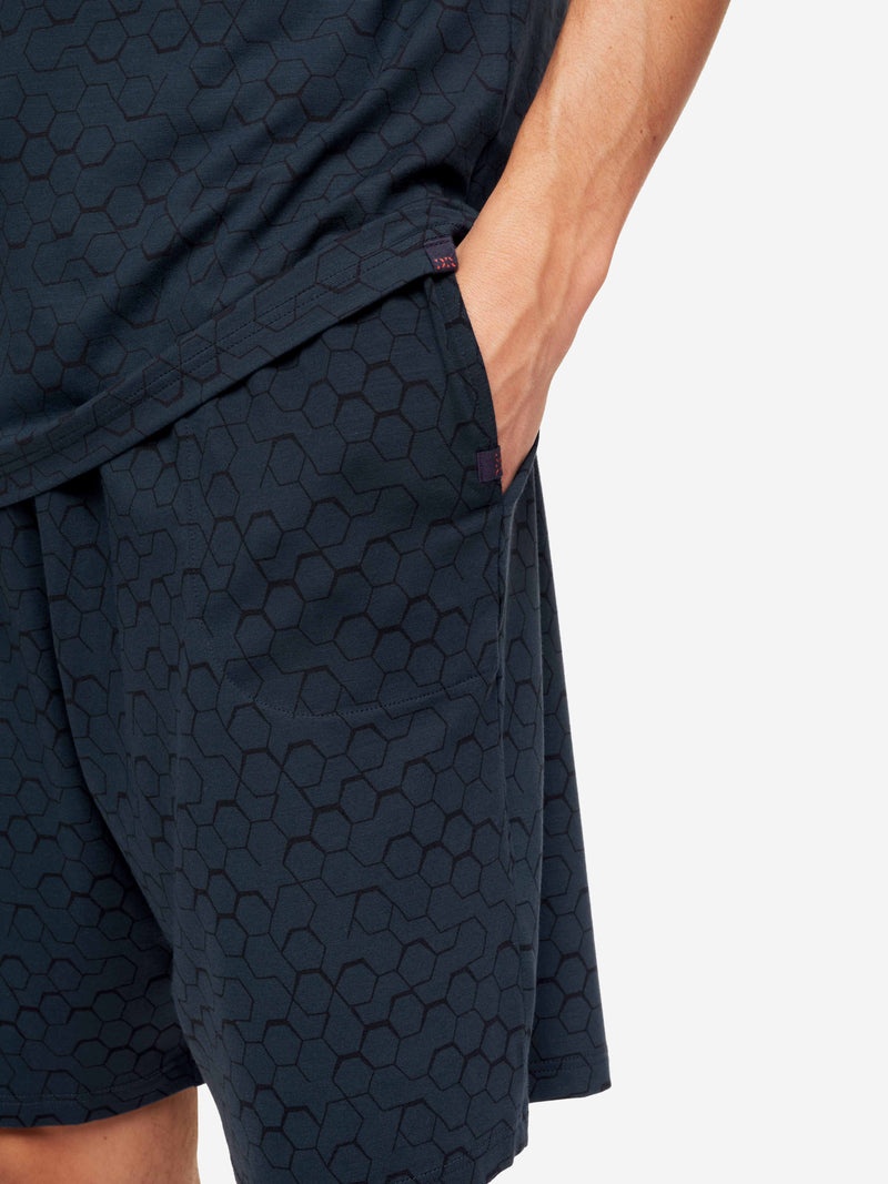 Men's Lounge Shorts London 6 Micro Modal Stretch Navy - 2