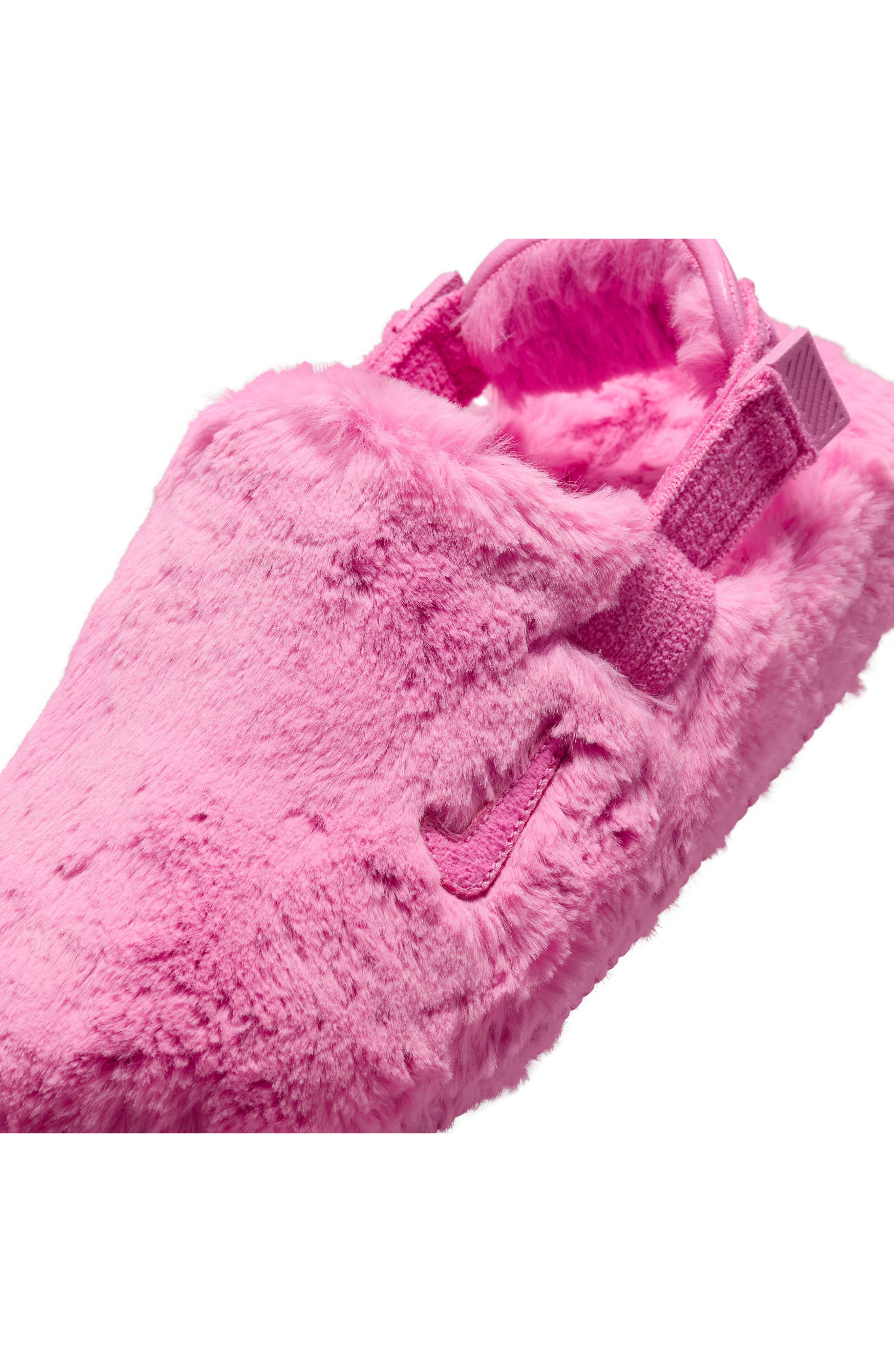 Nike Calm Faux Fur Mule in Playful Pink/Pink at Nordstrom - 7