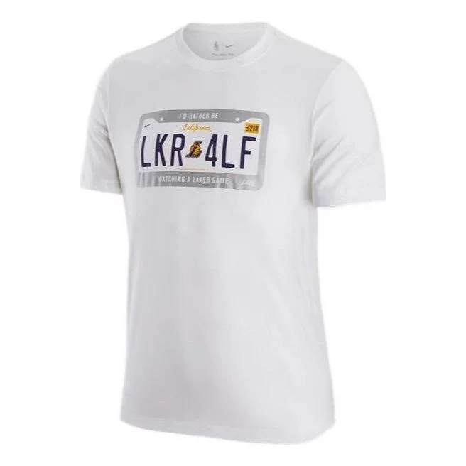 Nike Front Logo Short Sleeves Tee 'White Lakers License' DR6569-100 - 1