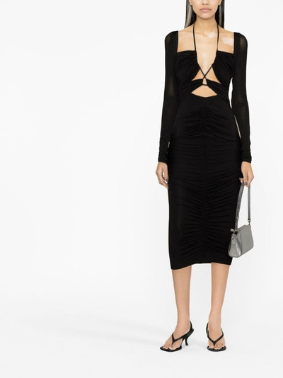 VERSACE JEANS COUTURE cut-out lace-up midi dress outlook