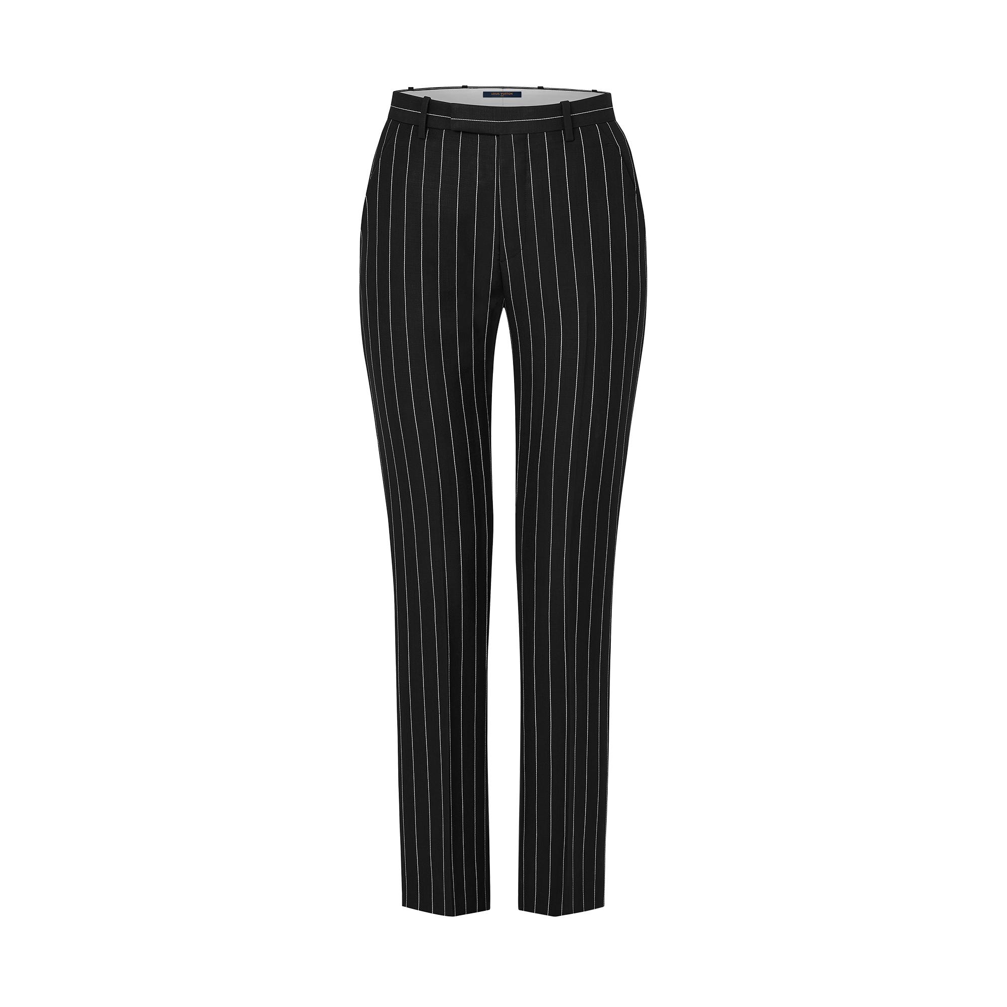 Pinstripe Straight-Cut Suit Pants  - 1