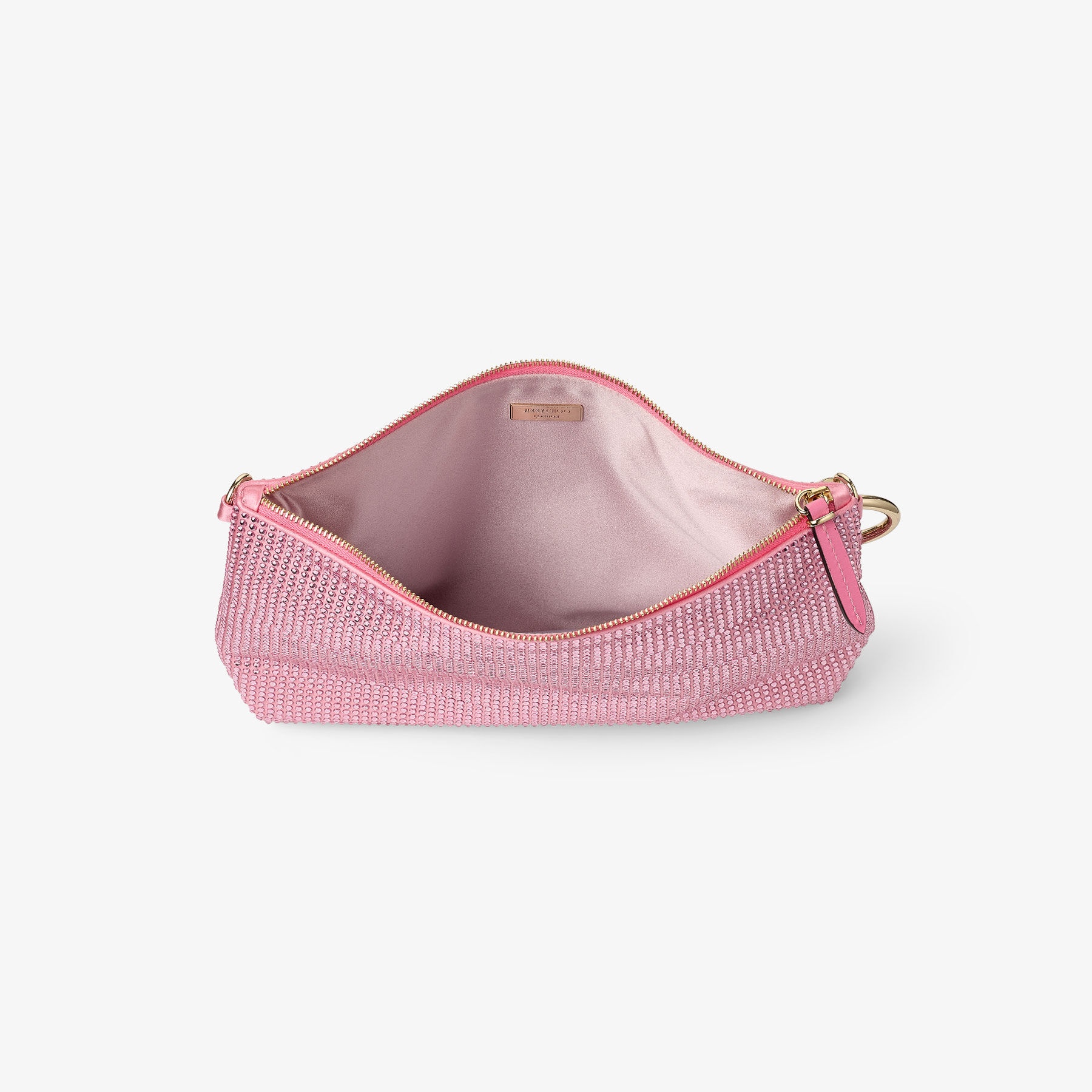 Callie
Candy Pink Satin Crystal Clutch Bag - 5