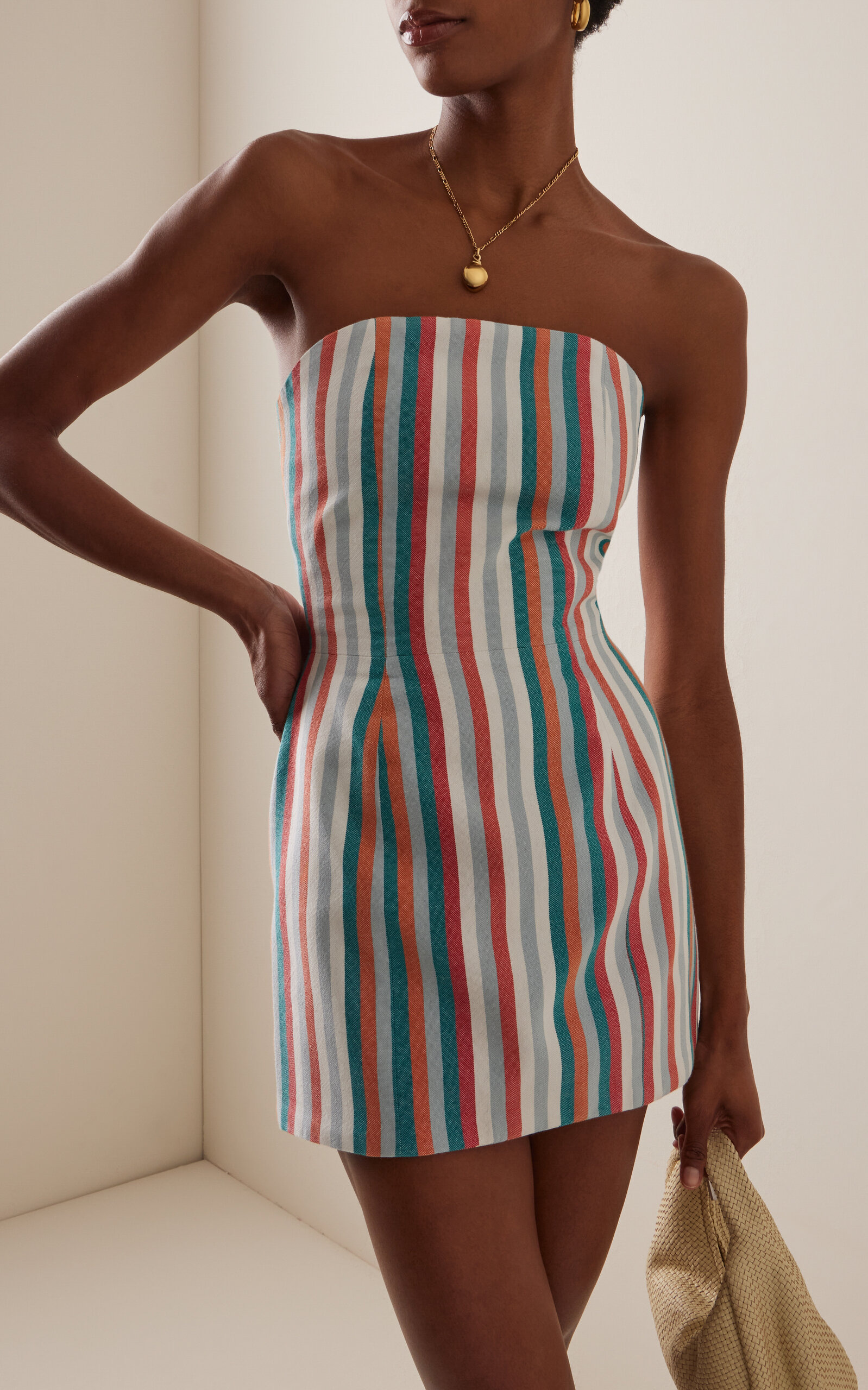 Exclusive Riviera Striped Cotton Mini Dress multi - 3