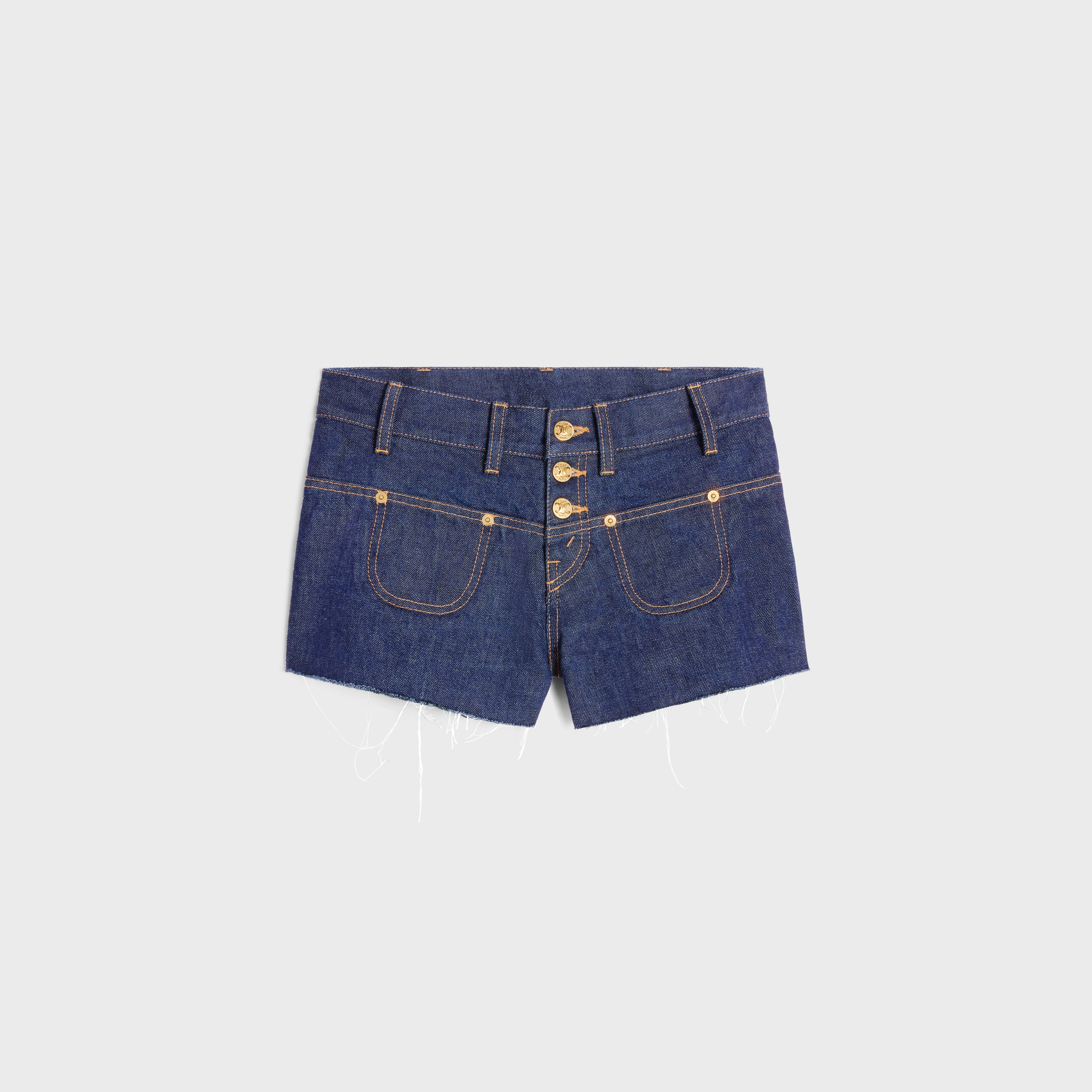 mini shorts in rinsed wash denim - 1