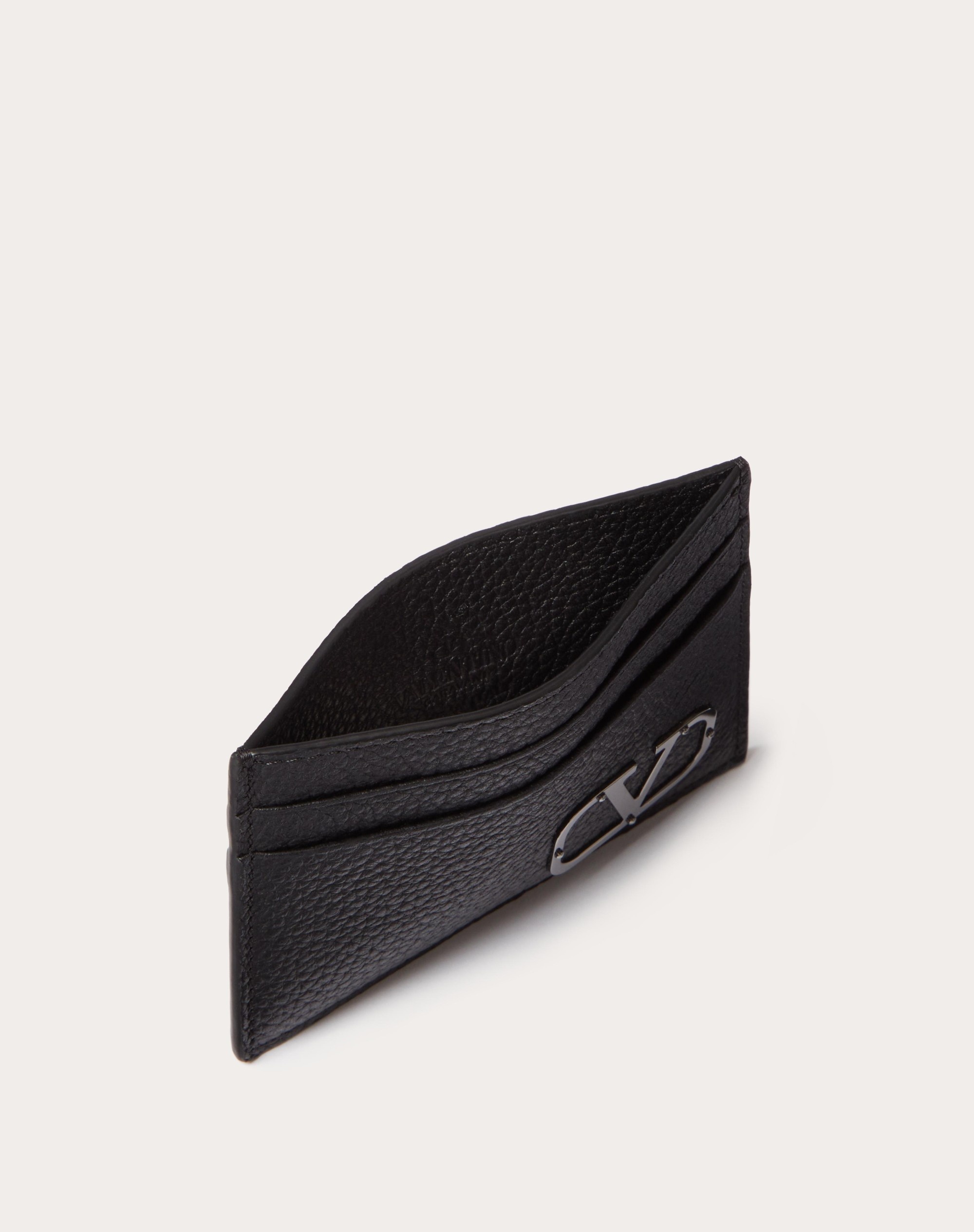VLOGO TYPE CARD HOLDER IN GRAINY CALFSKIN - 5