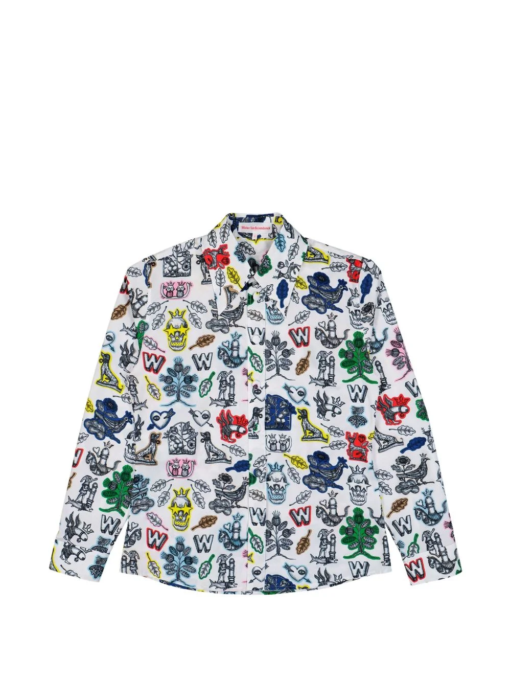graphic-print button shirt - 1