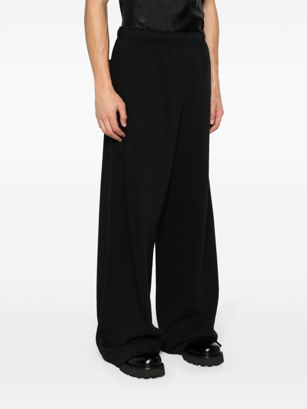 numbers motif-embroidered cotton track trousers - 3