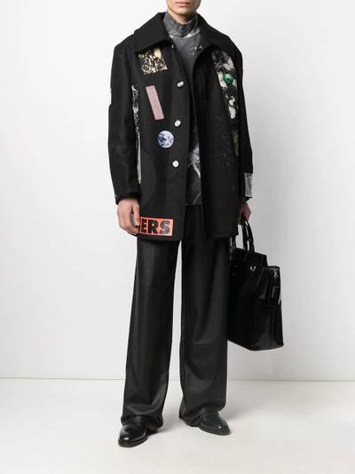 Raf Simons appliqué wool coat outlook