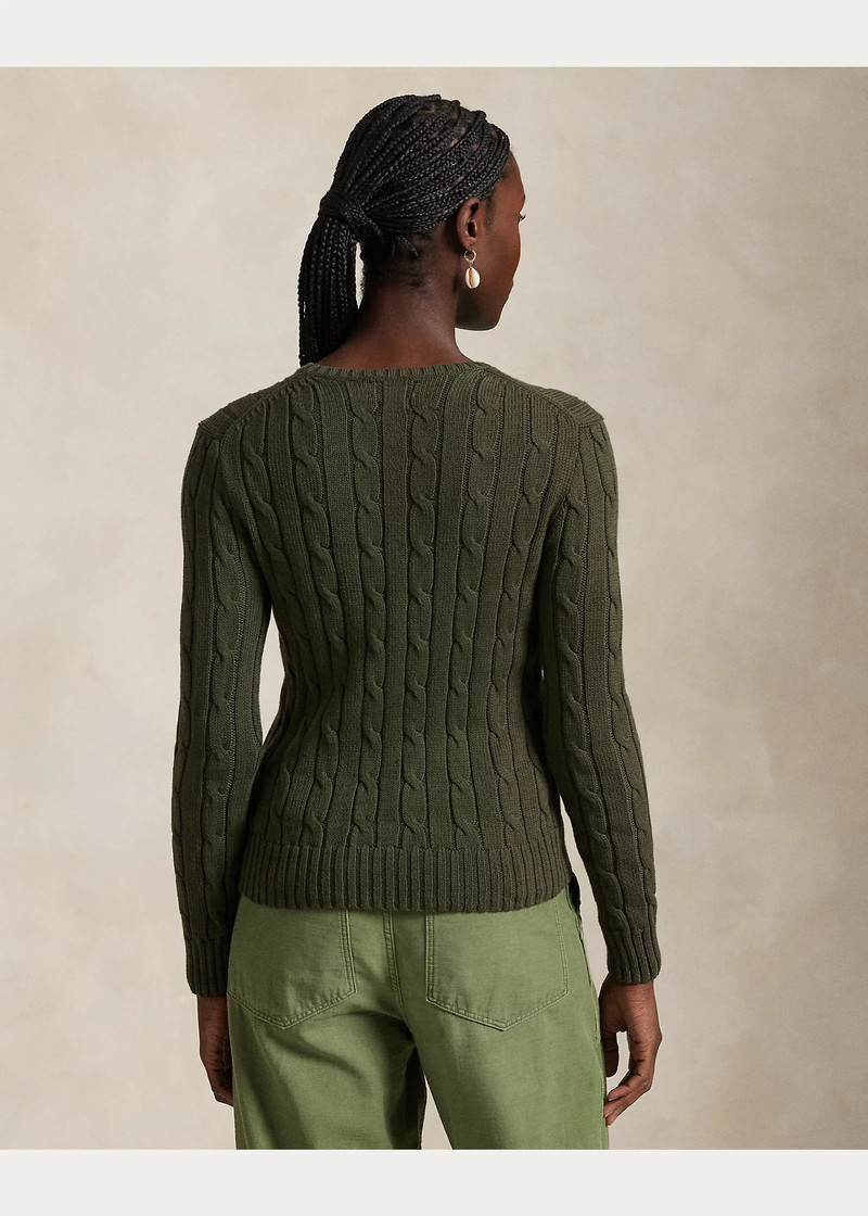 Cable-Knit Cotton Crewneck Sweater 4