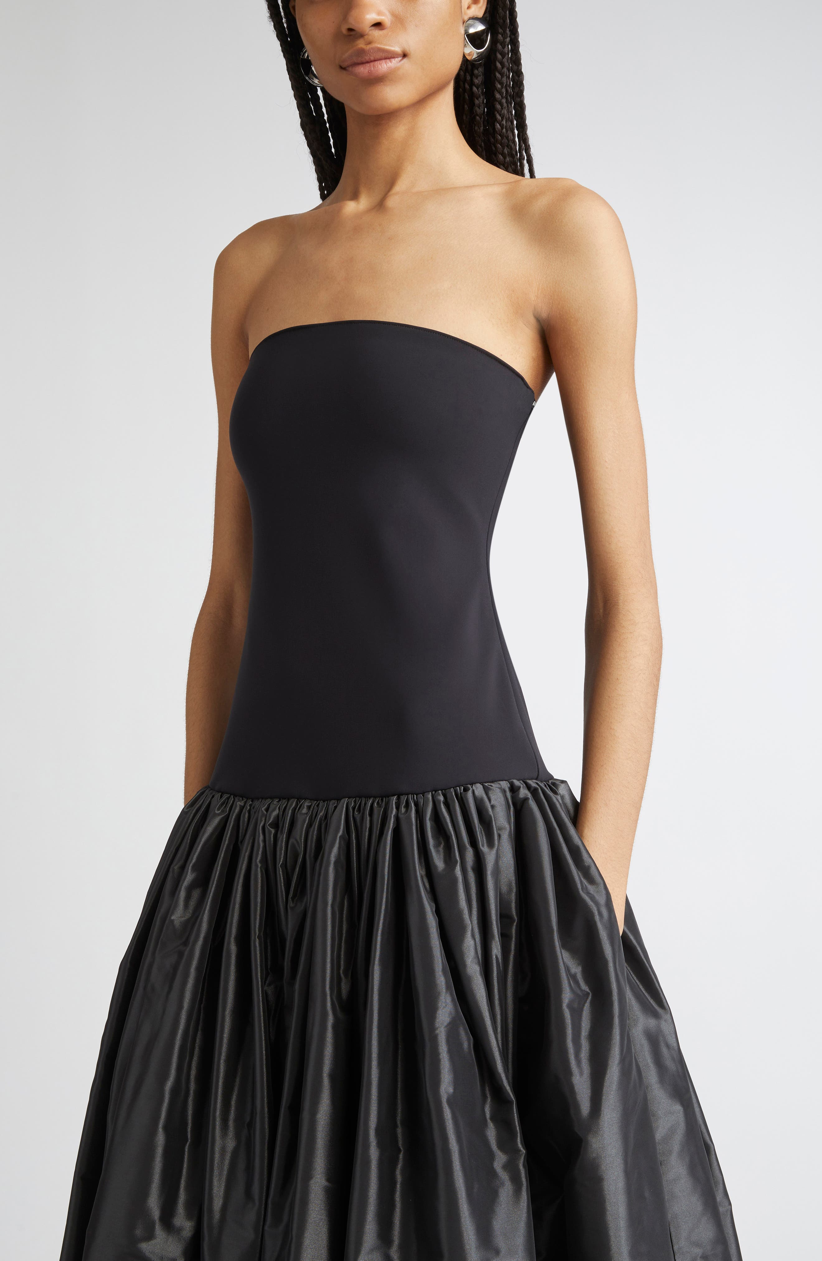 Coperni Bustier Princess Jersey & Taffeta Ballgown in Black at Nordstrom - 4