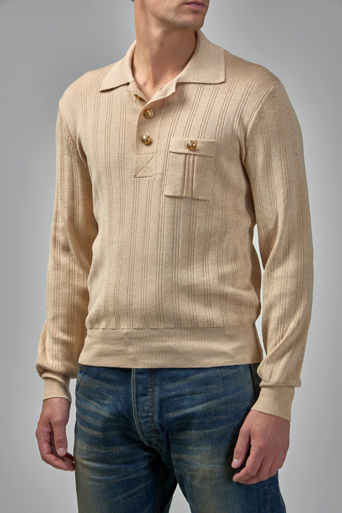 Cotton Piqué Polo Shirt With Vlogo Patch - 5