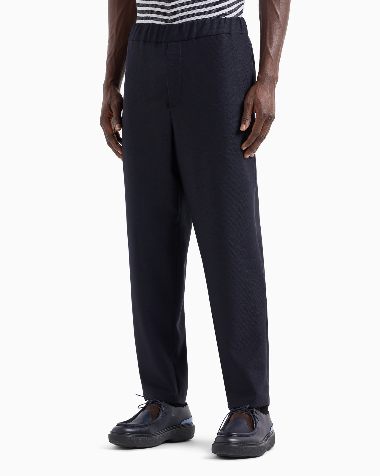 Technical waffle flat-front trousers - 2