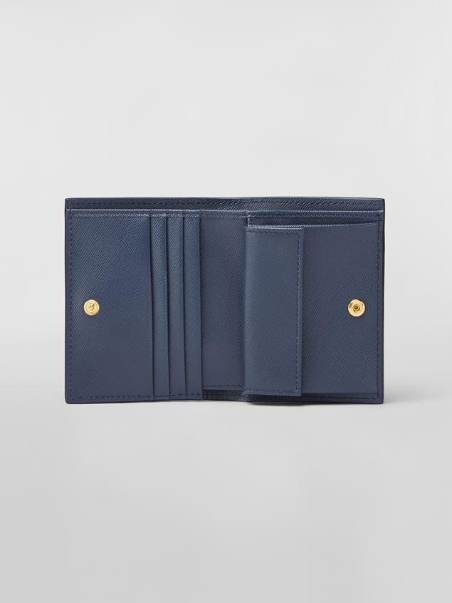 BI-FOLD WALLET IN ORANGE, PINK AND BLUE SAFFIANO CALFSKIN - 2
