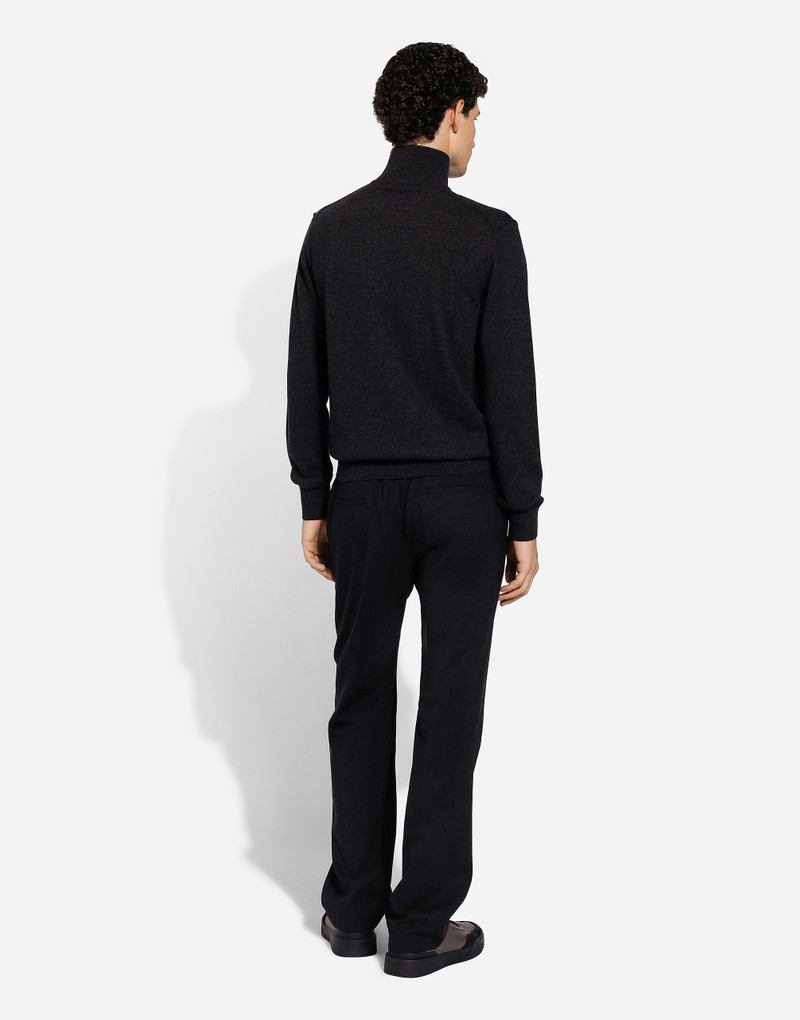 Zip-up cashmere turtle-neck sweater 3