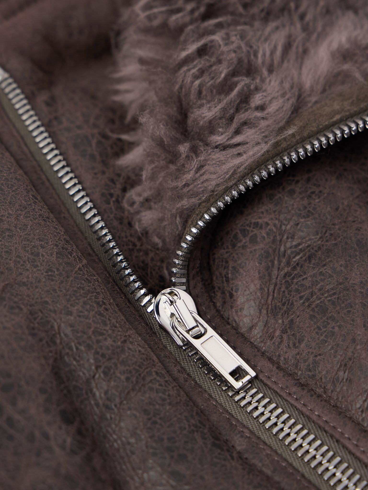 Shearling Jacket Dark gray - 5