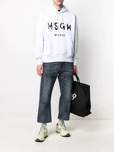 MSGM paint brush print hoodie outlook