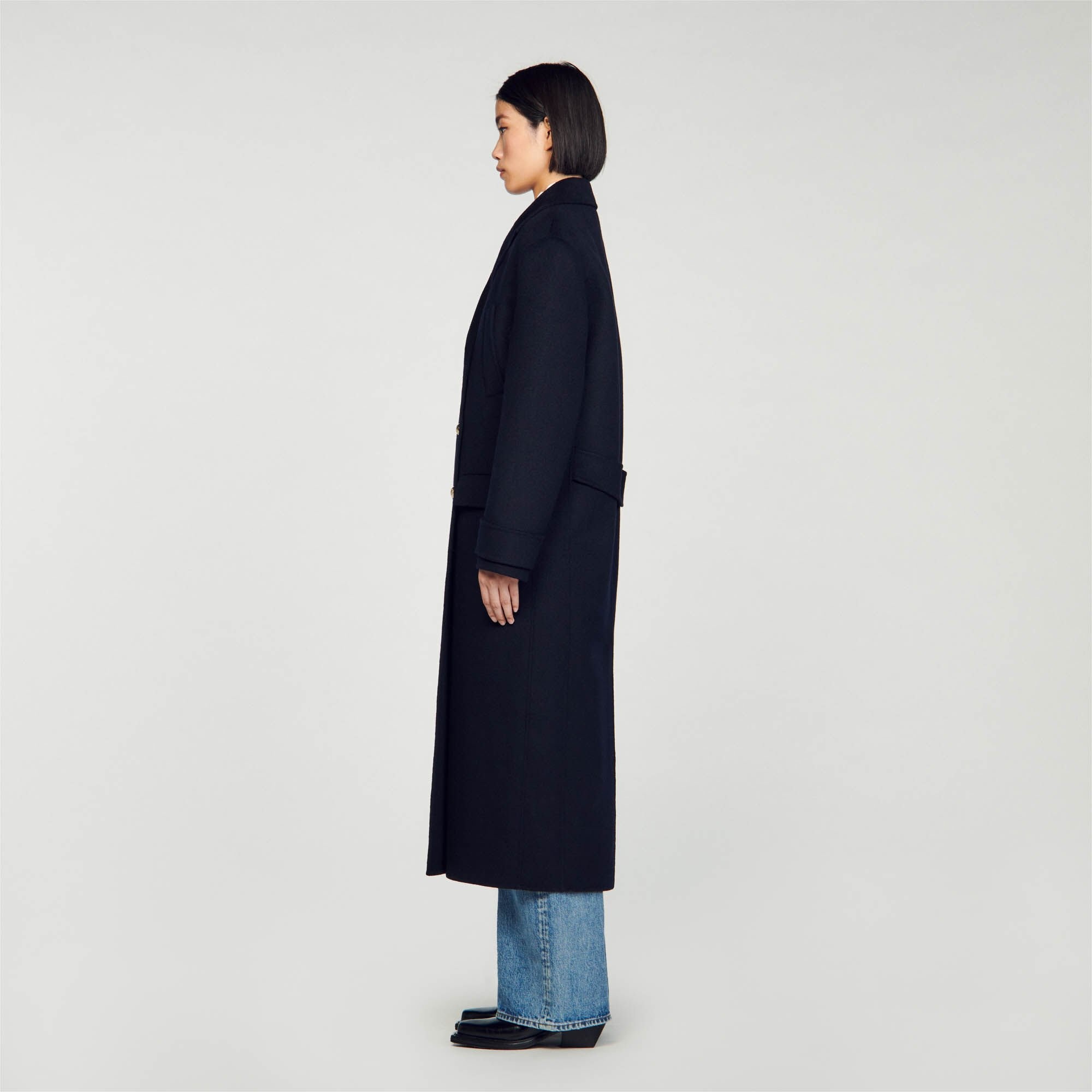 LONG DOUBLE-BREASTED COAT - 7