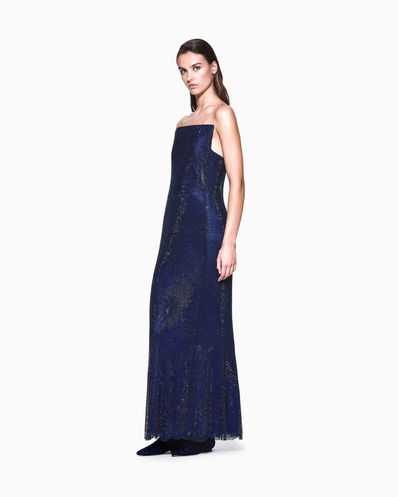 PURE SILK AND RHINESTONE LONG DRESS 2