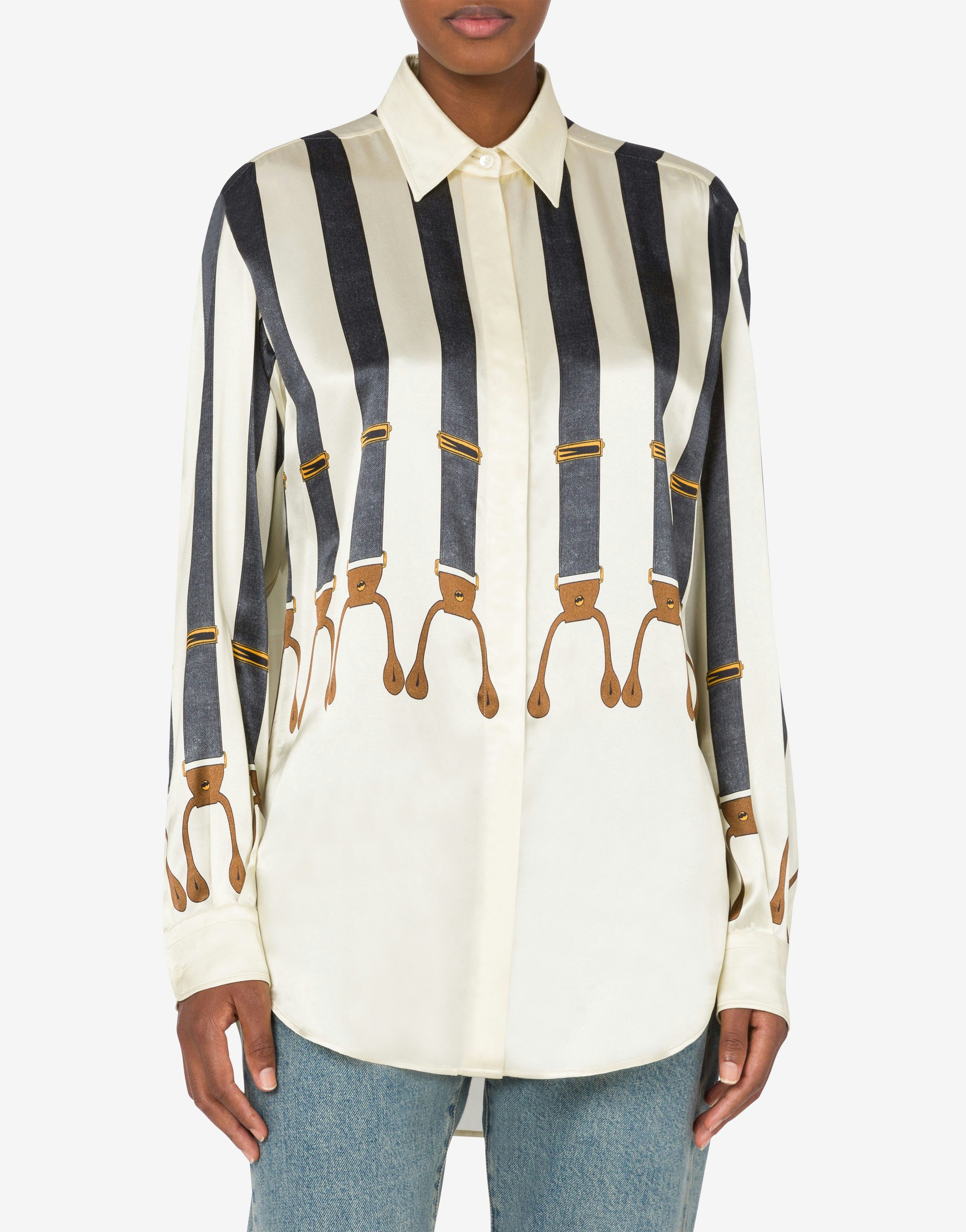 SHIRT IN SATIN SUSPENDERS PRINT - 2