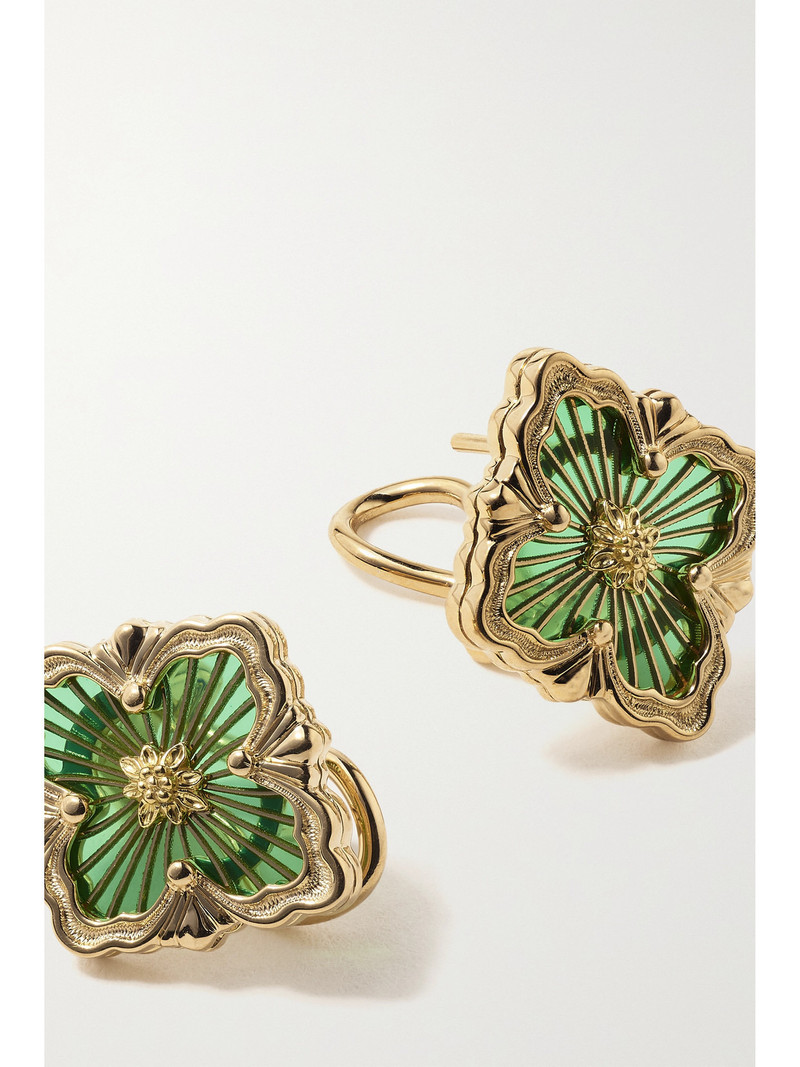 Opera Tulle 18-karat Gold Enamel Earrings 4
