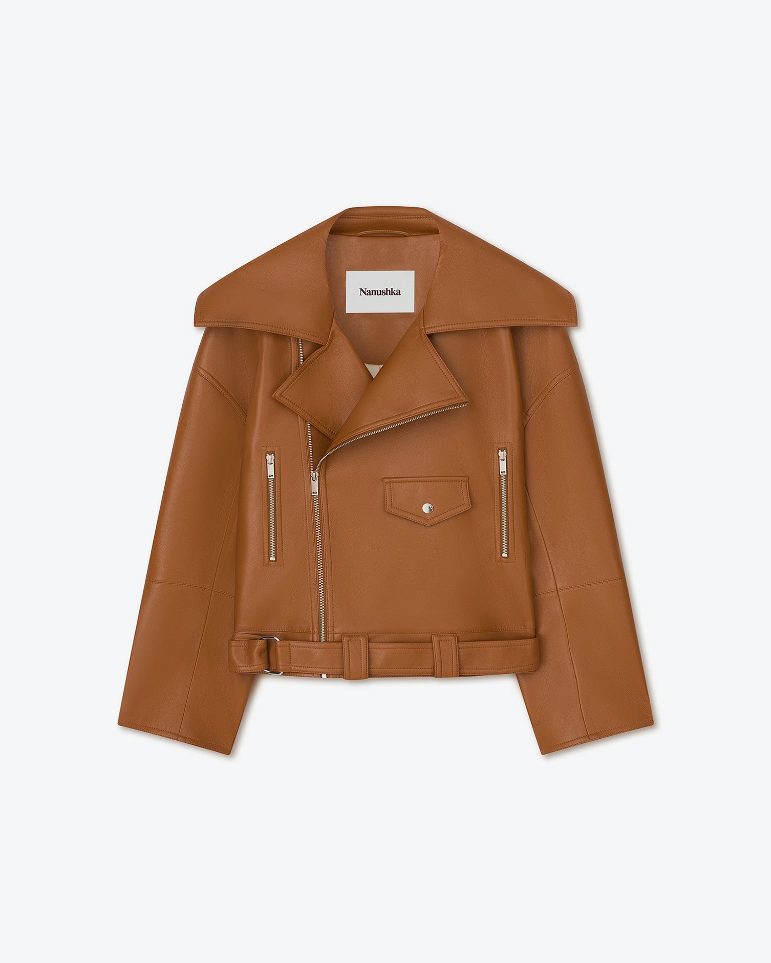 BERTI - Regenerated leather jacket - Tan - 1