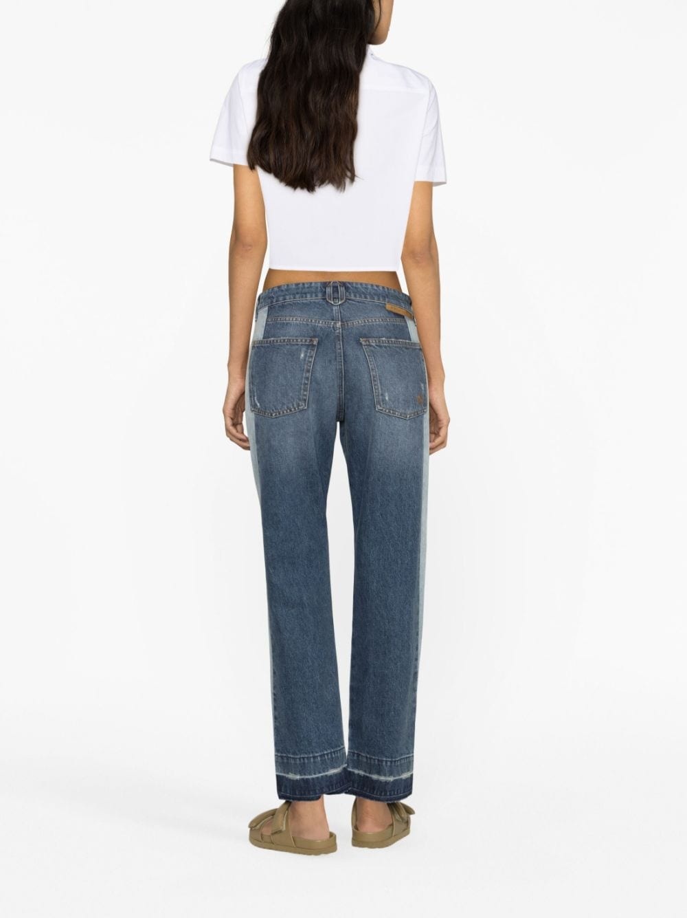 colour-block straight-leg jeans - 3