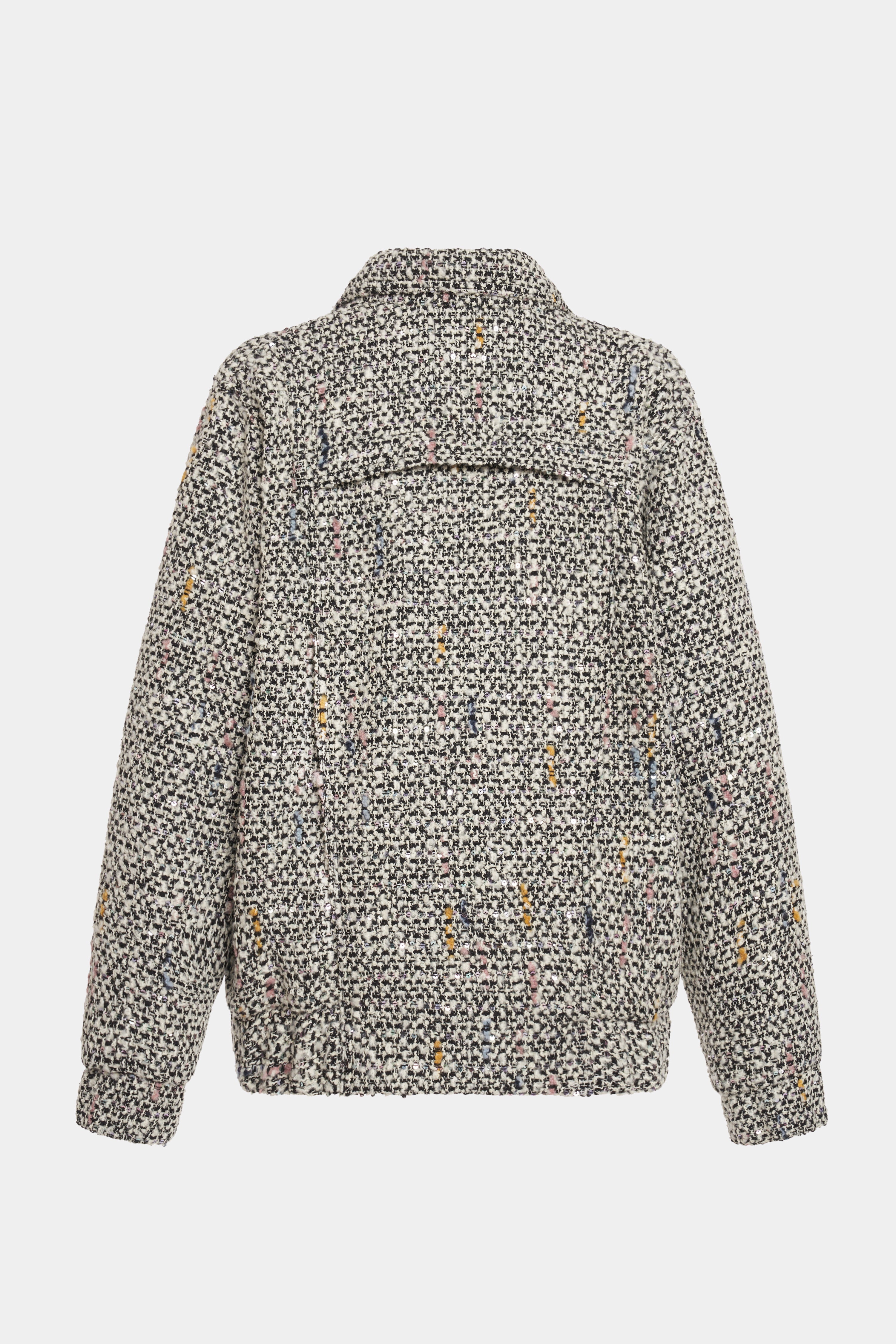 SEQUIN TWEED OVERSIZED BOMBER - 2