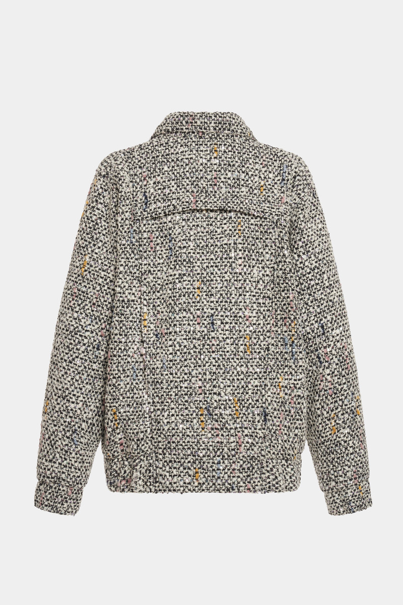 Alessandra Rich SEQUIN TWEED OVERSIZED BOMBER outlook