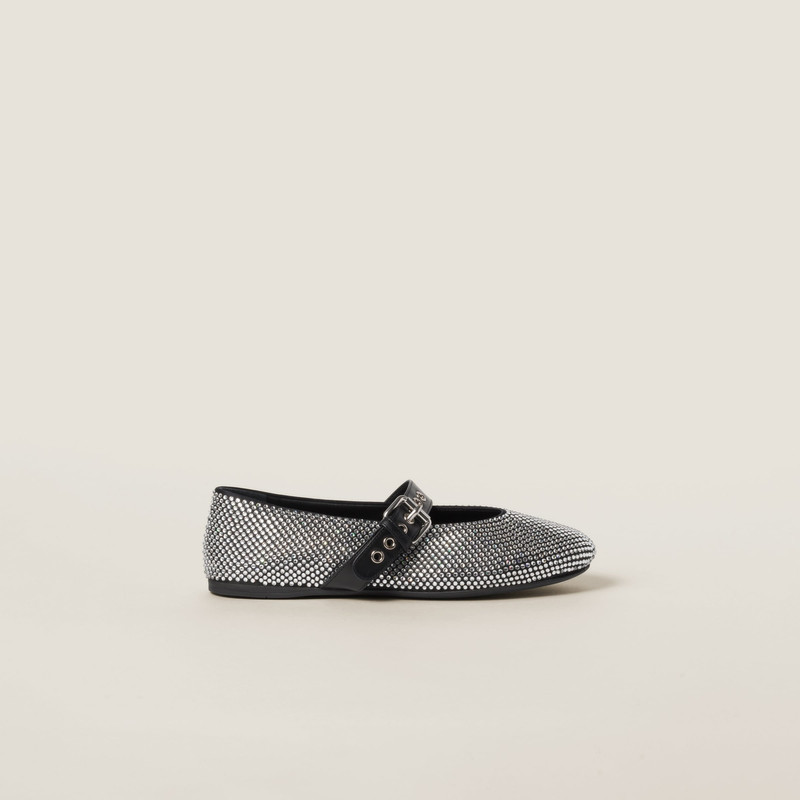 Satin ballerinas with crystals 2