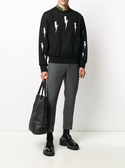 Neil Barrett Thunderbolt crew neck sweatshirt outlook