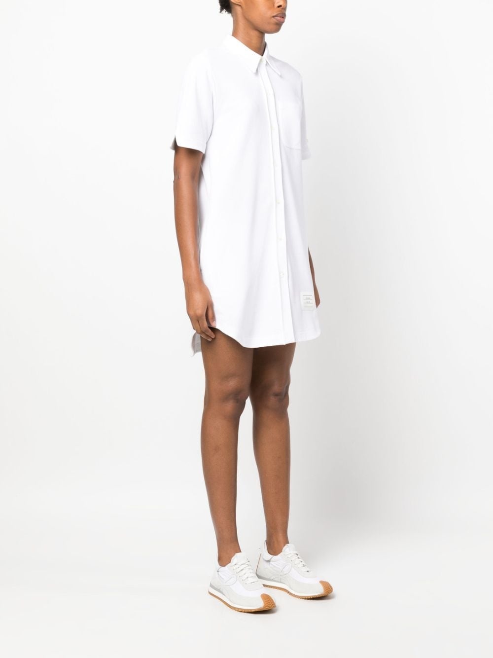 sequin-detail cotton shirt dress - 3