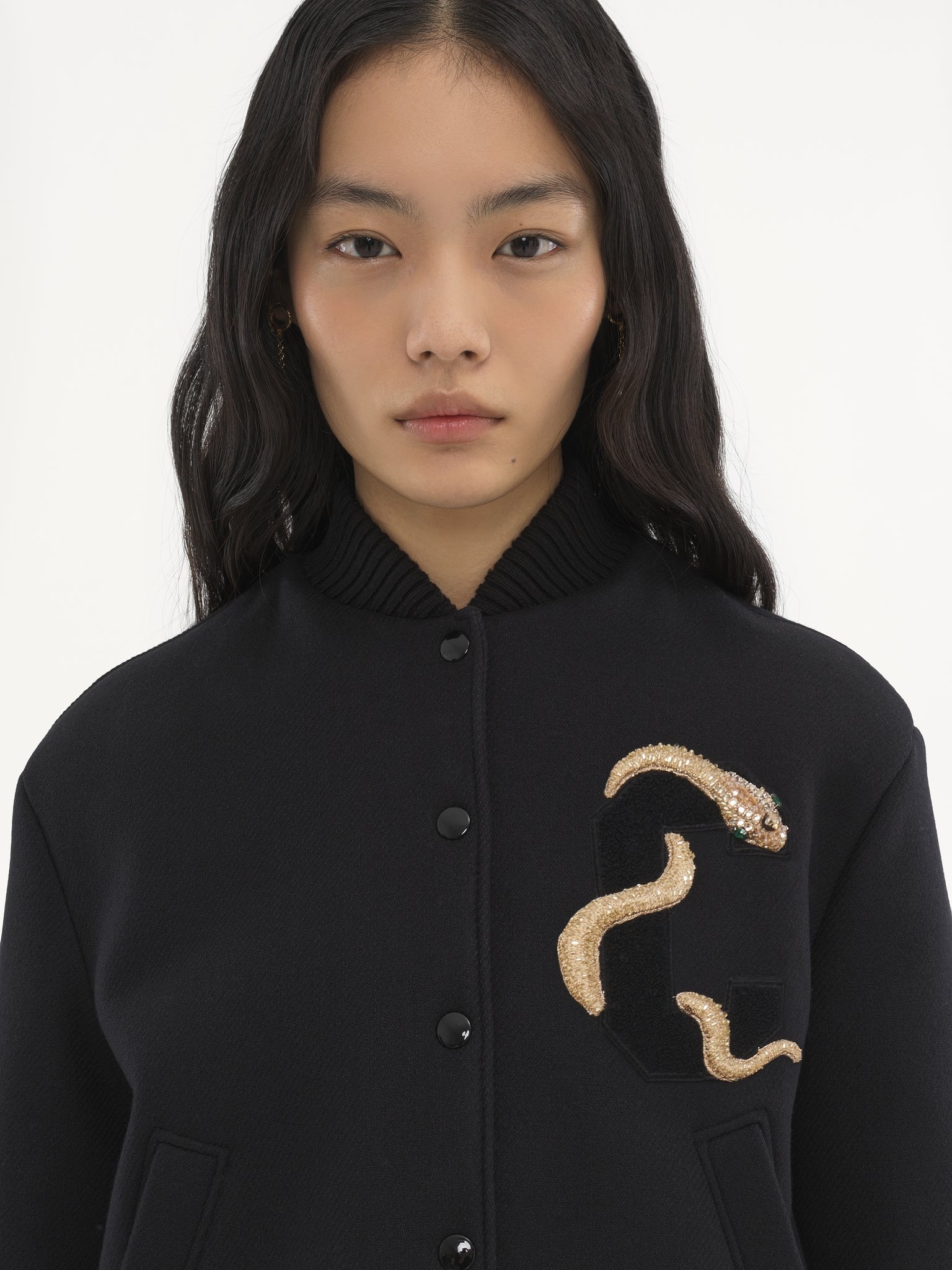 EMBROIDERED BOMBER JACKET IN WOOL DRILL - 7